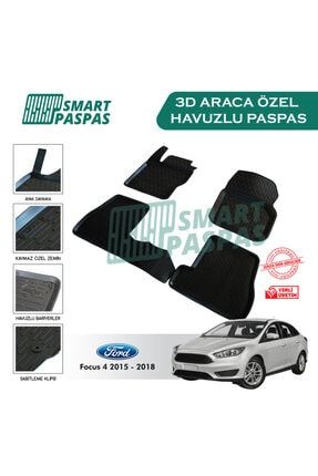 Ford Focus (4) 2015-2018 3d Havuzlu Paspas SMRTFORD06