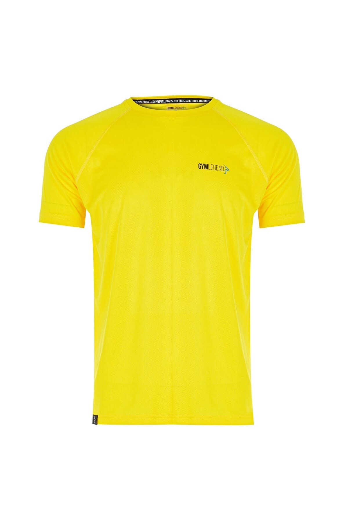 Gymlegend Erkek Sarı Mikro Polyester Performans Antrenman Sporcu Tişört