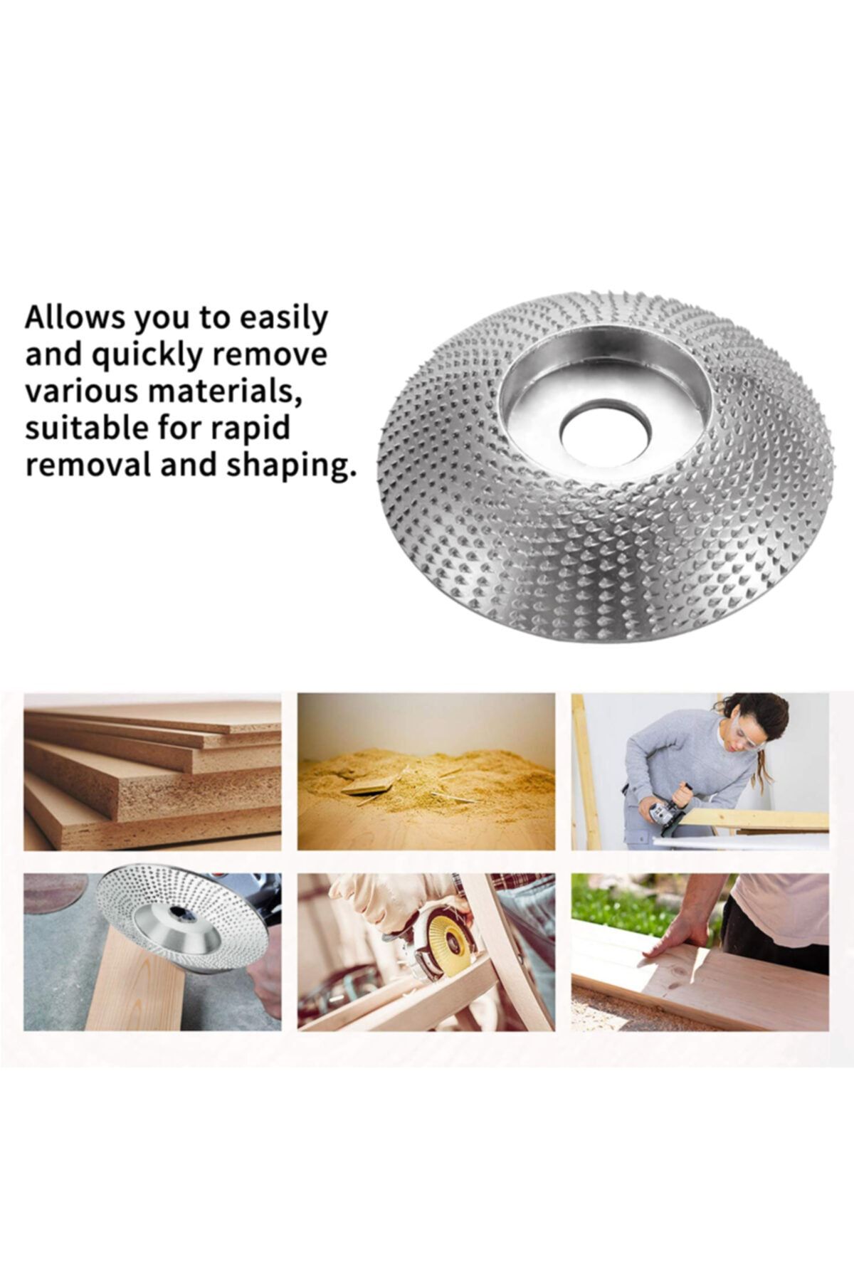 Depolife Wood Ahşap Törpü Eğe Diski 85mm Kuksa Tabak Bardak Oyma Oval Çerezlik Için Kubbeli Silindir Yapı OH10371