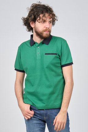 Erkek Cep Detaylı Polo Yaka T-shirt 3181005 Yeşil 8131820191005