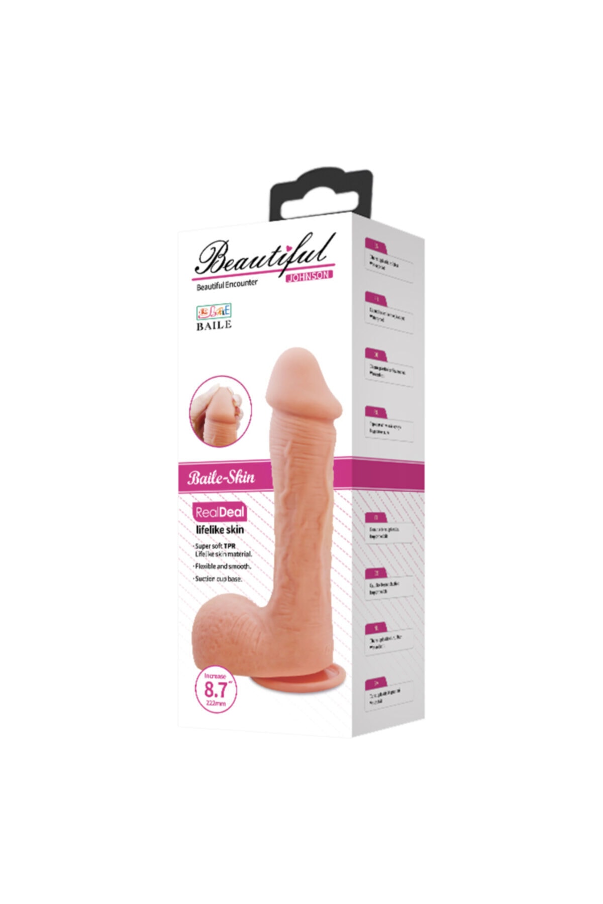 Johnson 22 Cm Kalın Başlı Realistik Vantuzlu Penis Dildo 4