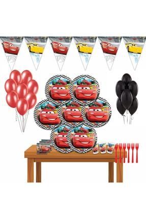 Cars Arabalar Şimşek Mcqueen Doğum Günü Parti Süsleri Seti 16 Kişilik kırmızı1