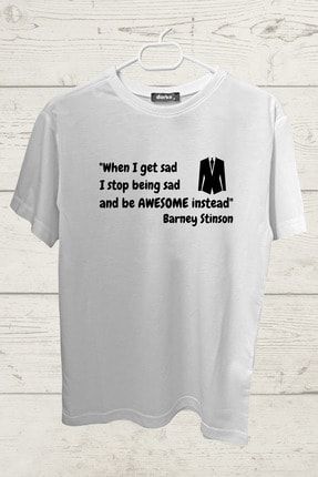 Unisex Beyaz How I Met Your Mother Barney Stinson Tasarımlı T-Shirt DRKT3002