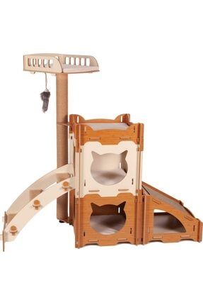 Pati Homes Modüler Kedi Evi Dubleks Merdivenli-tırmalama Rampalı-yataklı PRA-1215989-0854