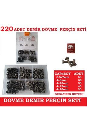 Perçin Demir Dövme-ezme Perçin Seti 220 Adet -organizer Kutulu -farklı Boylarda 251864