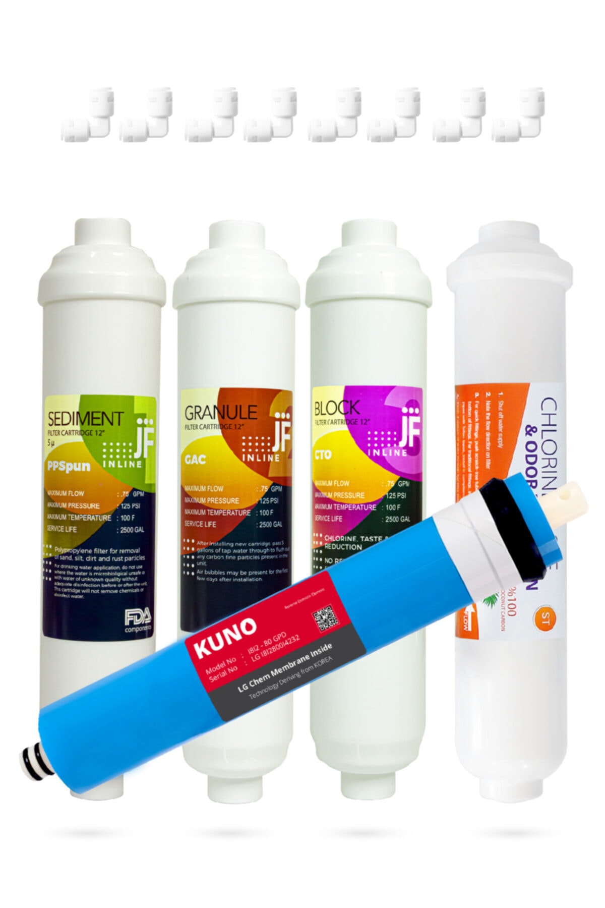 H-MAX Jammy Tiger 5'li Lg Kuno Membranlı Kapalı Kasa Su Arıtma Filtre Seti