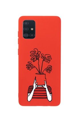 Samsung A51 Mood Plants Premium Silikonlu Kırmızı Telefon Kılıfı MCSAMA51LMDPLNTS