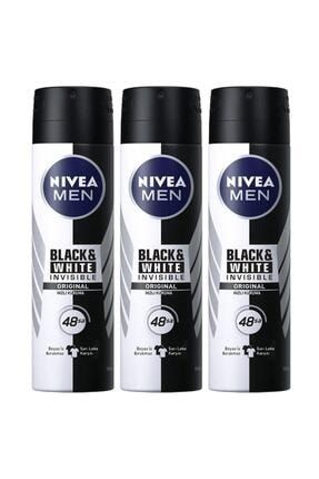 Men Invisible Black&white Original Erkek Deodorant Sprey 150 Ml 3'lü NIV10050KKSTK