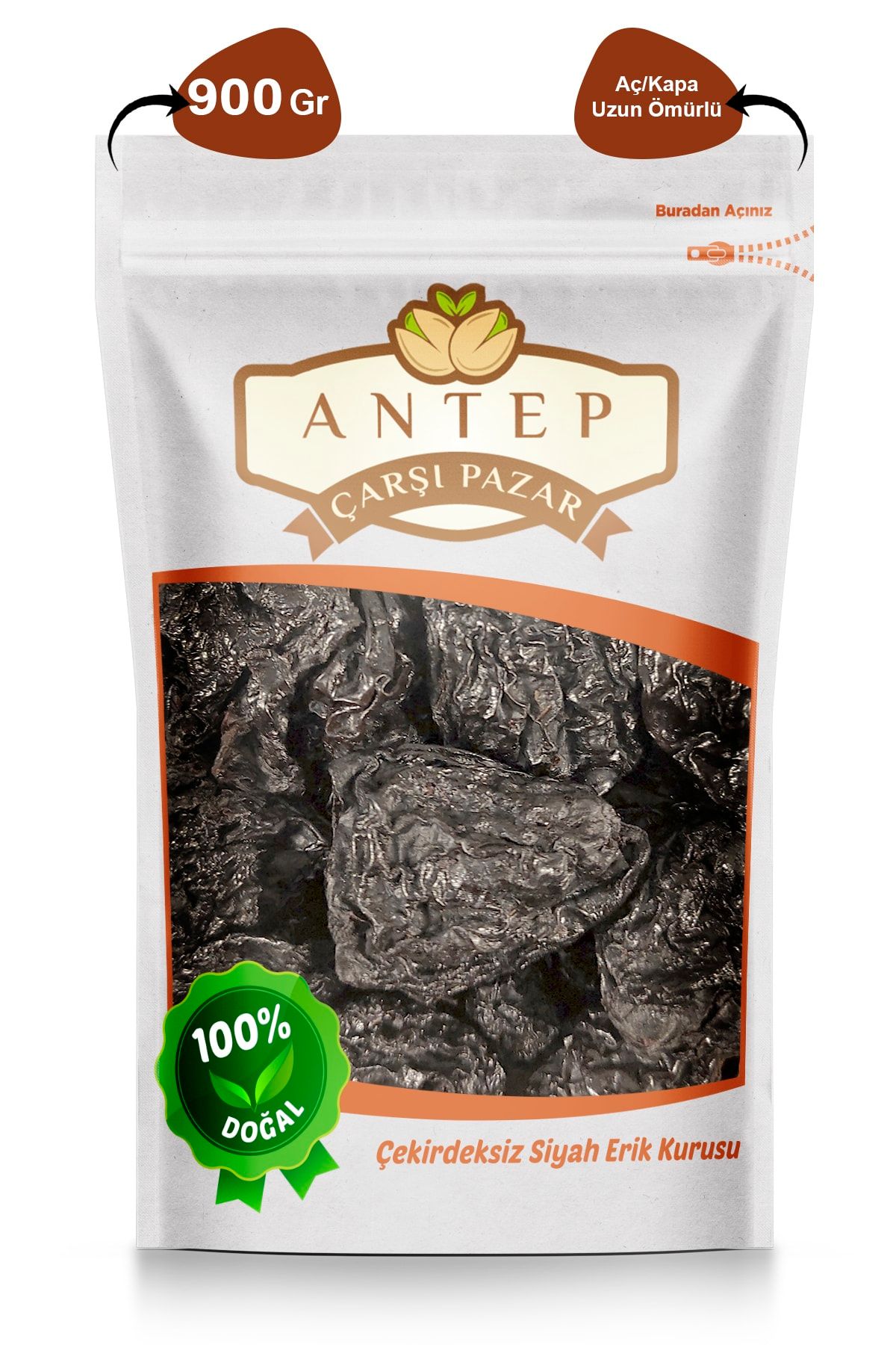 Antep Çarşı Pazar Erik Kurusu Çekirdeksiz Siyah Mürdüm Eriği | 900 Gr.