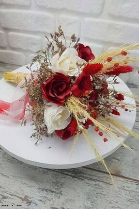 Özel Beyaz Kırmızı Dekor Buketi Gül Dekor Çiçeği Demeti Söz Nişan Çiçeği Modelleri Yapay Çiçekler AKERYAPAYOZELCICEKC195XXX2