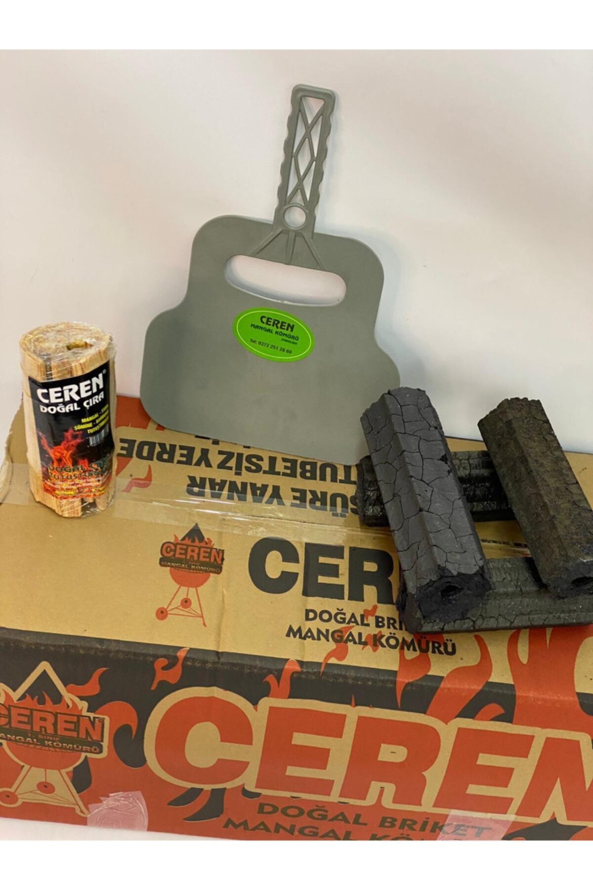 Süper Kalite Doğal Pres Mangal Kömürü 20 Kg (çıra Ve Yelpaze Hediyeli) 2