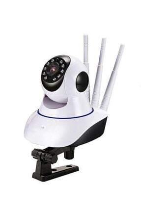 Beyaz 360 Derece Dönebilen Kablosuz Wifi Ip Kamera 1080p Full Hd 3 Mp Gece Görüşlü Hareketli Kamera 3-Antenli-camera