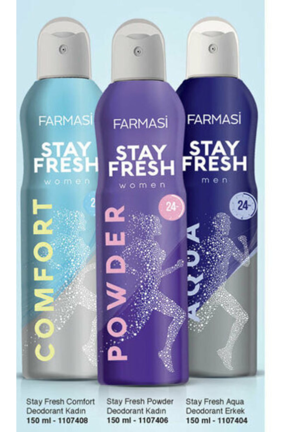 Farmasi Stay Fresh Comfort Kadın-powder Kadın- Aqua Erkek Deodorant 150ml