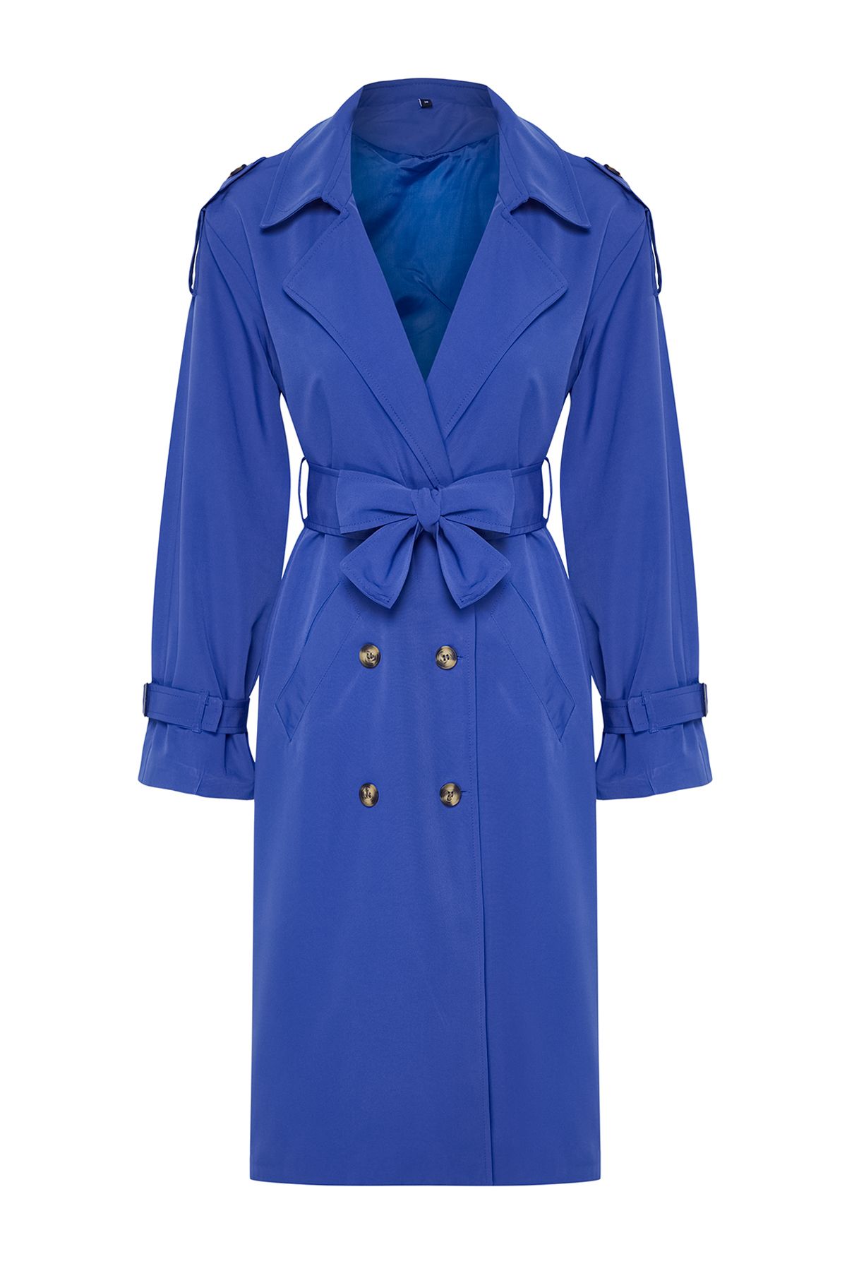 Trendyol Collection-Saks Oversize Wide Cut Belted Water Repellent Long Trench Coat TWOSS21TR0005 7