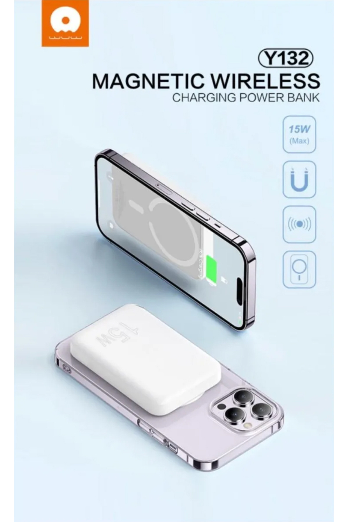 15W 10000 mAh Powerbank Magsafe Uyumlu Kablosuz Şarj Magnetic Güç Bankası Stand Olabilme Y133 4