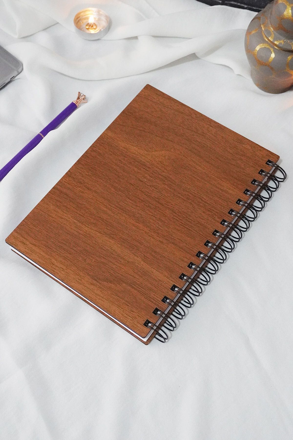 markcat-Balloon Design Wooden Cover Diary Schedule Notebook - Infinite Agenda - Infinite Schedule Notebook - A5 5