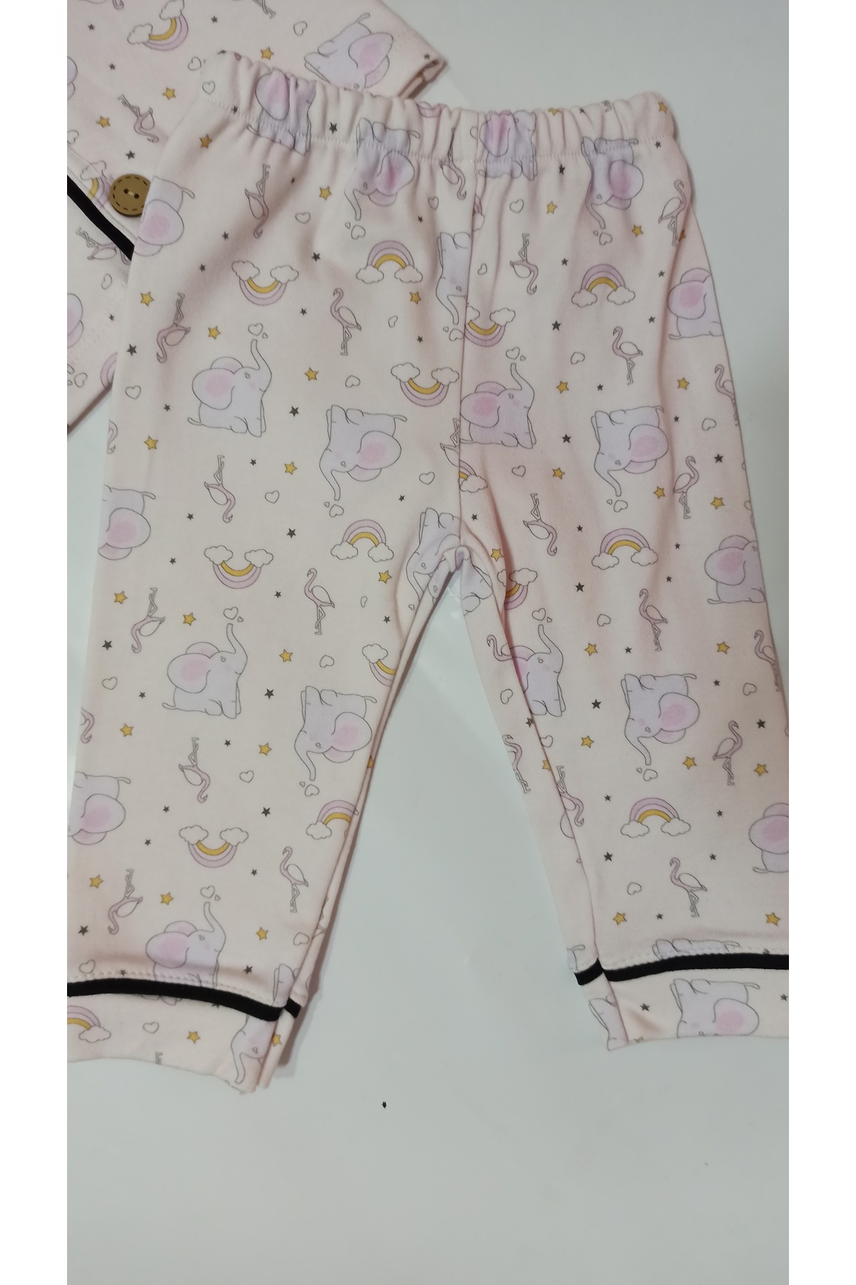 minilovebaby Yuvarlak yakalı biyeli bebek pijama takımı fotoğrafı 3 (önizleme)