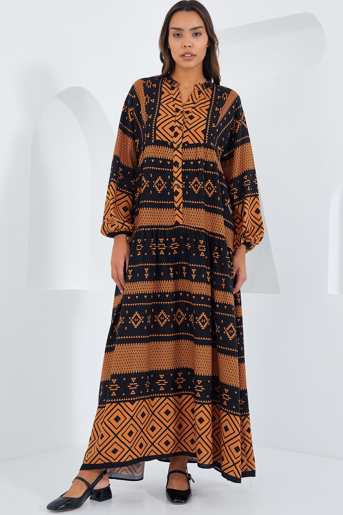 Bigdart-Γυναικείο φόρεμα Taba Black Viscose Hijab 2423 2