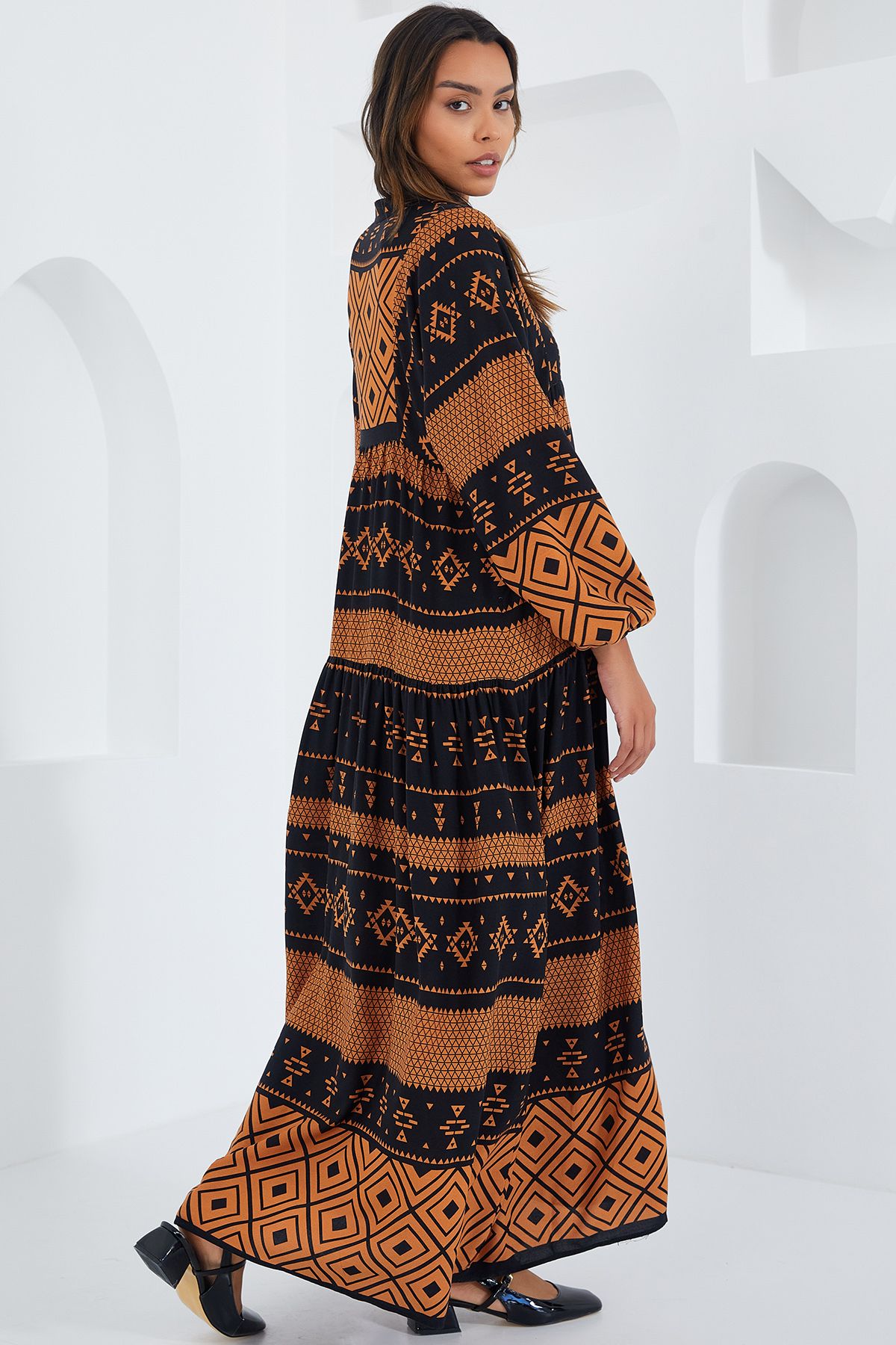 Bigdart-Γυναικείο φόρεμα Taba Black Viscose Hijab 2423 3