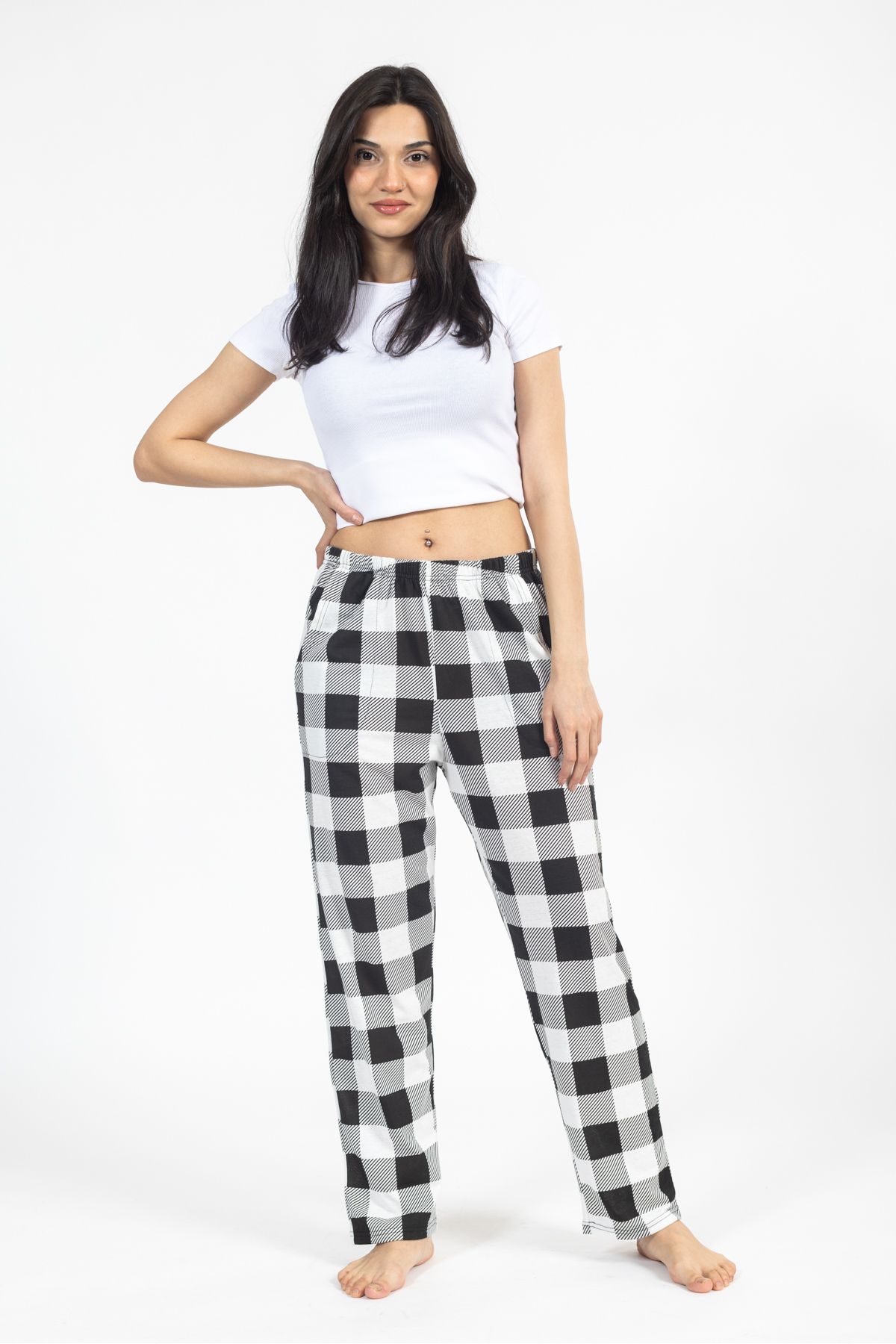 TAMPAP-Men's Women's Plaid Sweatpants Checked Bottom 6