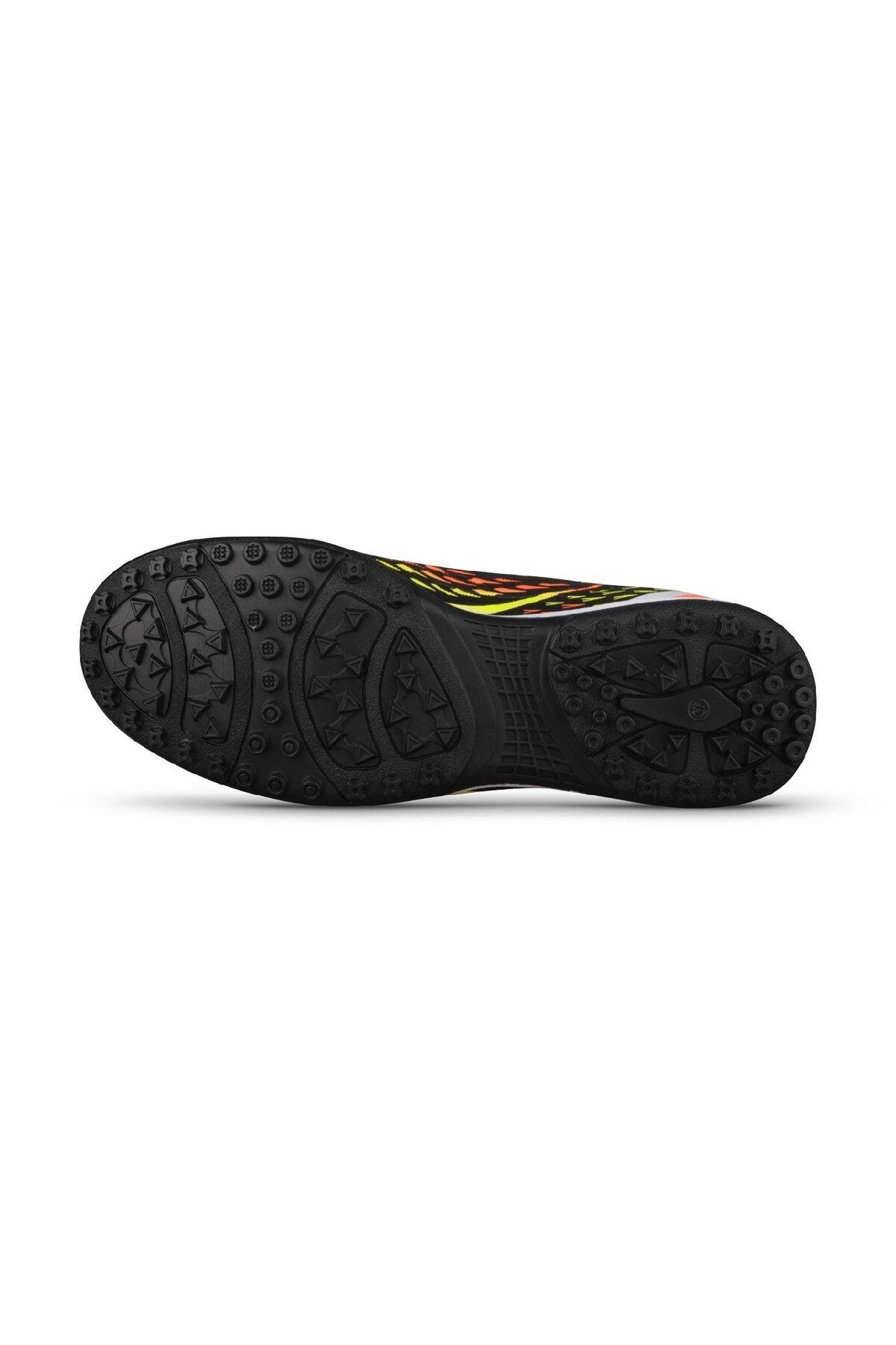 M.P.-MP ProStrike Fusion Unisex Lace-up BLACK-ORANGE Astroturf Football Shoes 3
