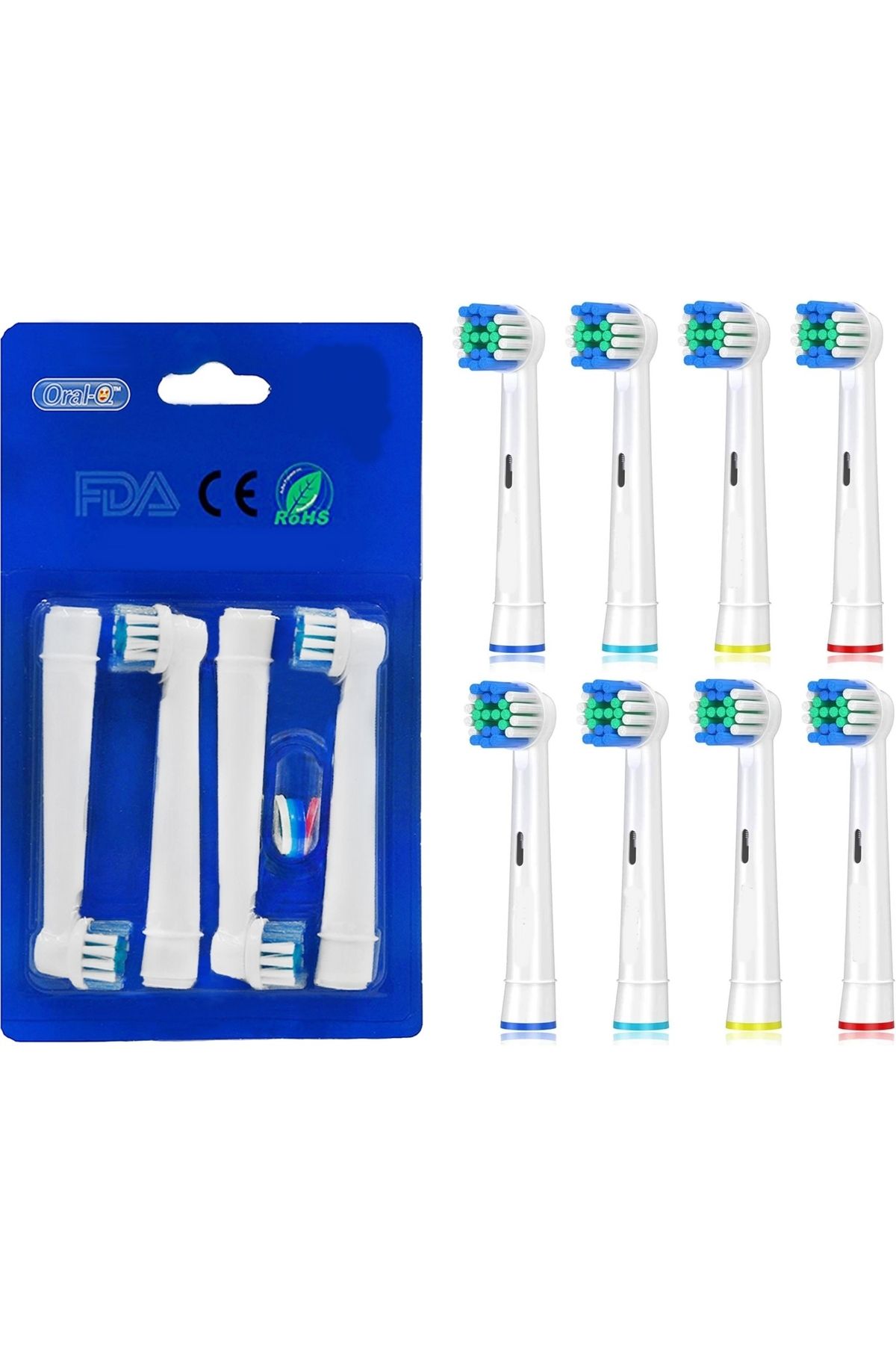 LOVYCO 8 Adet Oral B Muadili Şarjlı Ağız Bakım Diş Fırçaları Uyumlu Muadil Yedek Kafa Yedek Fırça Başlığı