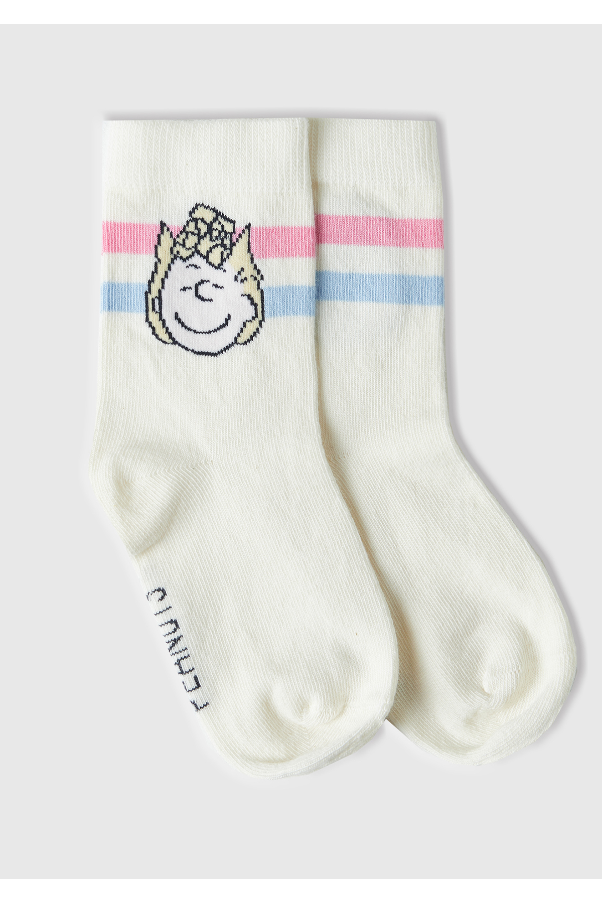 یونایتد کالرز آو بنتون جوراب ساق بلند طرح بادام زمینی کرم رنگ پسرانه