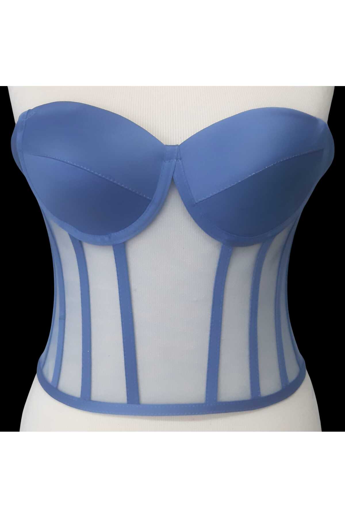 Transparent Underwire Corset Bustier Indigo
