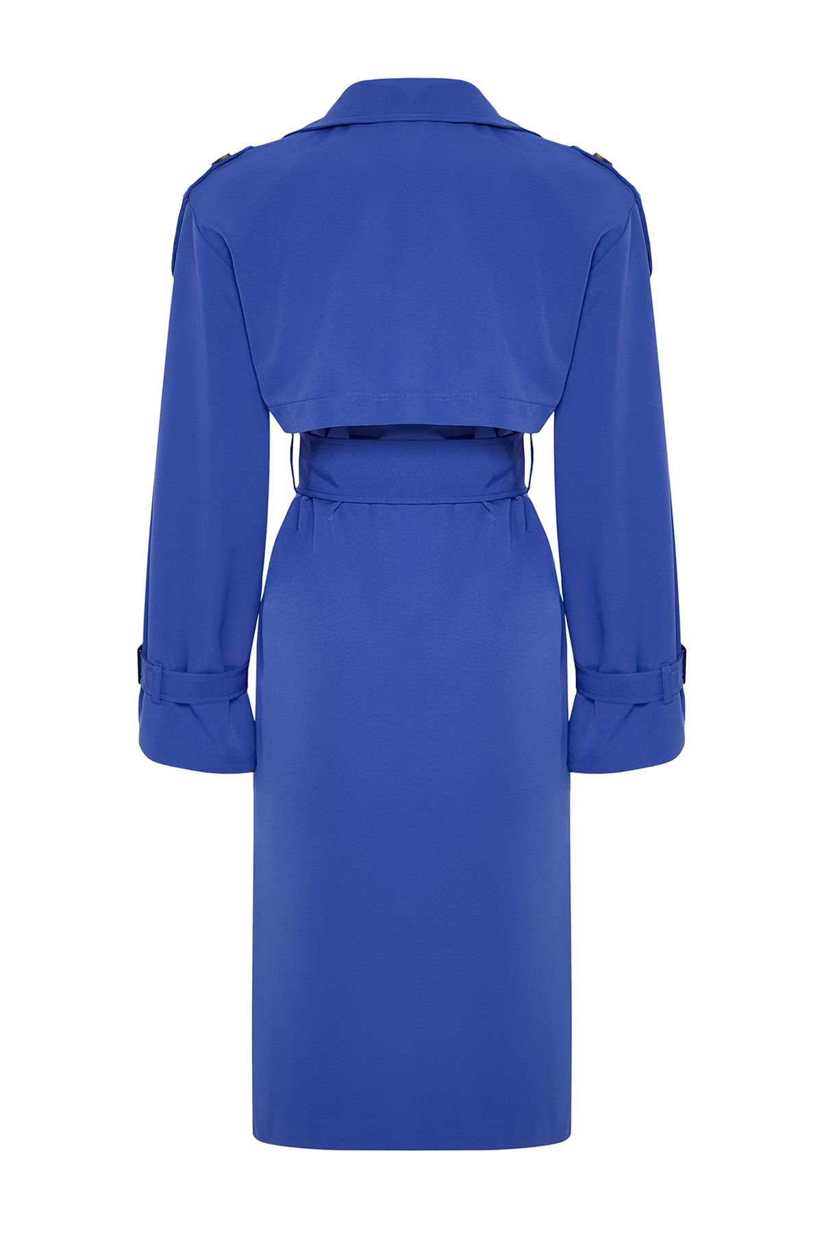 Trendyol Collection-Saks Oversize Wide Cut Belted Water Repellent Long Trench Coat TWOSS21TR0005 8