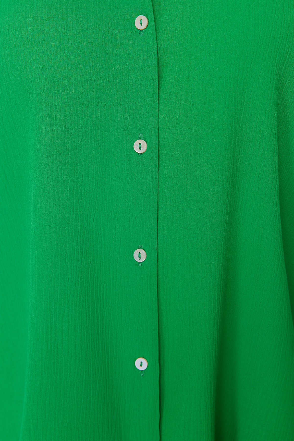 Trendyolmilla  Yeşil Basic Oversize Geniş Kalıp Dokuma Gömlek TWOAW24GO00207 - Görsel 5