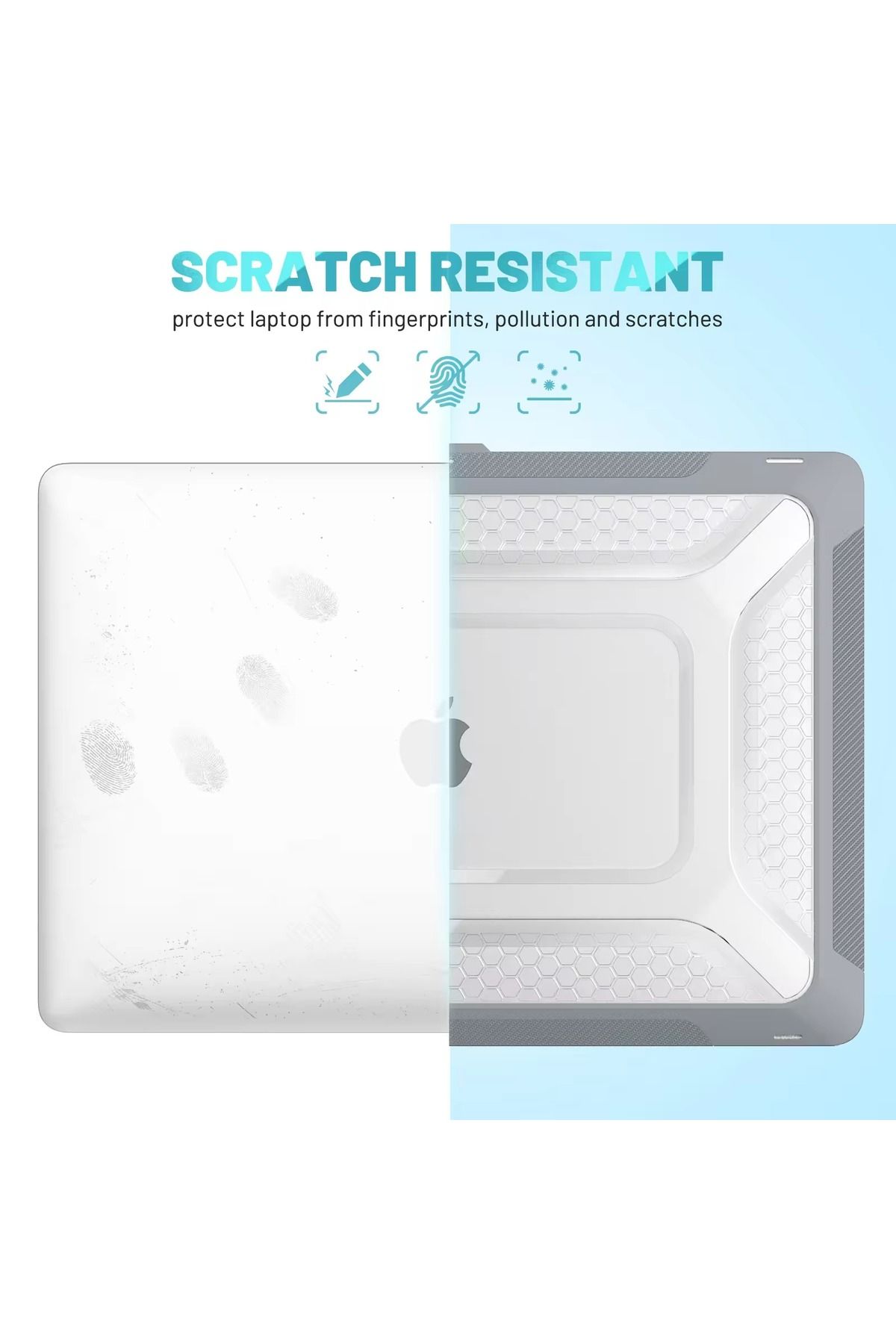 redmud teknoloji-Apple MacBook Air 13.6'' M3 2024 A3113 Serial Compatible with Stand Armor Feature Protected Macbook Case 7
