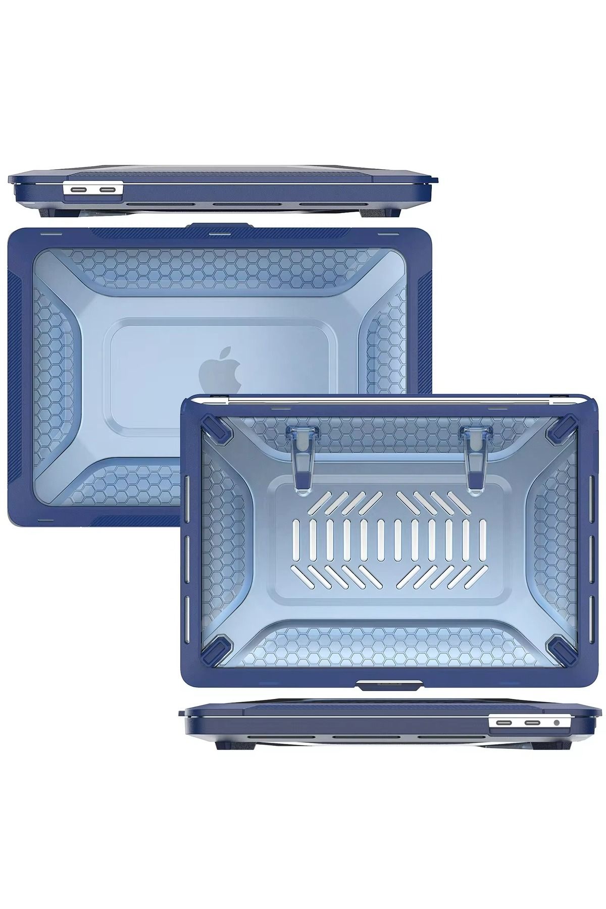 redmud teknoloji-Apple MacBook Air 13.6'' M3 2024 A3113 Serial Compatible with Stand Armor Feature Protected Macbook Case 2