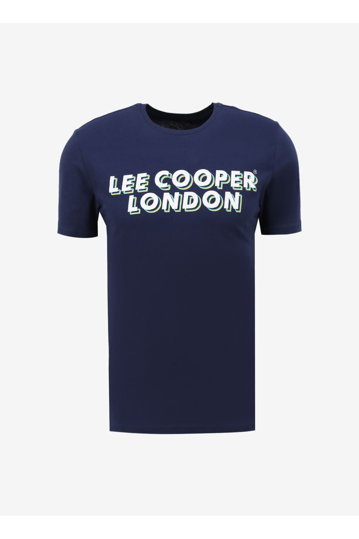Lee Cooper یقه دوچرخه آبی مردان تی شرت 232 LCM 242028 Mıke Navy Blue