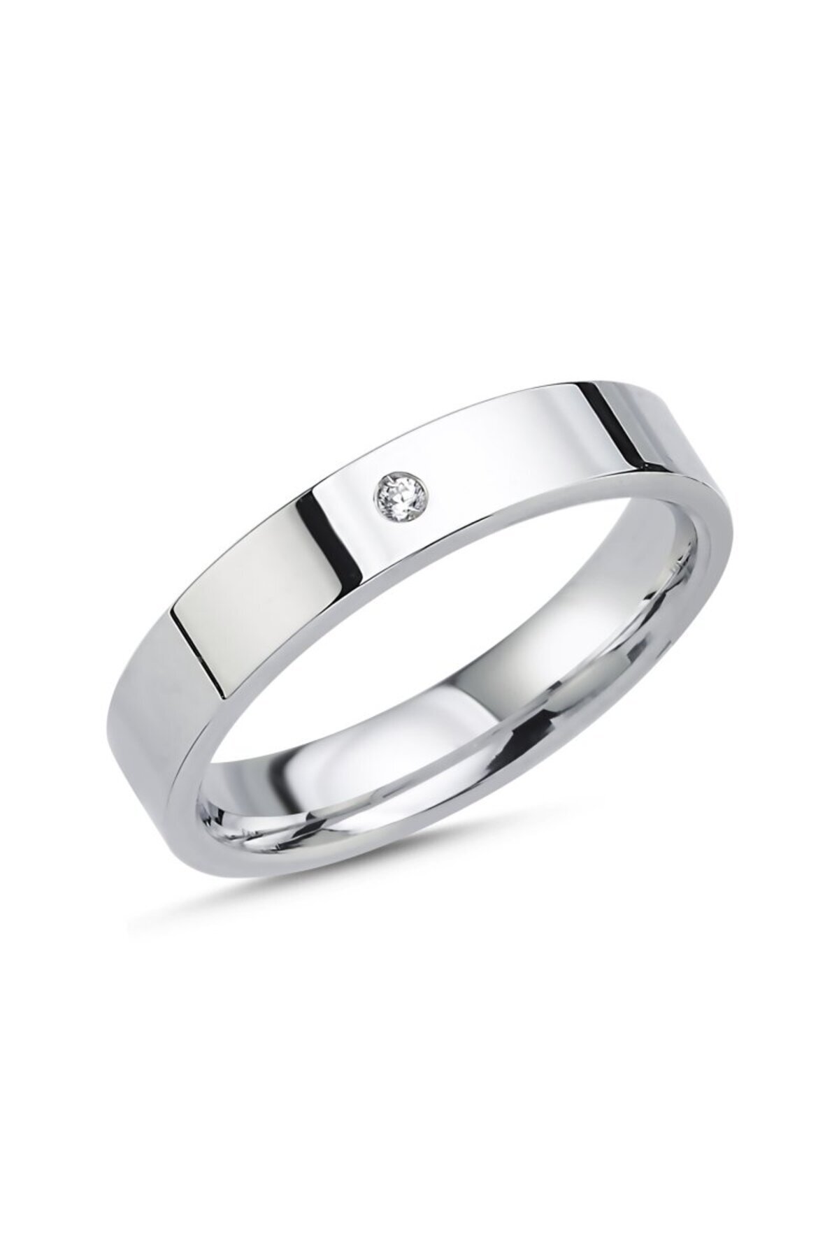 Damen-Ehering aus 925er-Sterlingsilber, 4 mm, Modell „Promise & Engagement“ mit Zirkonstein - 