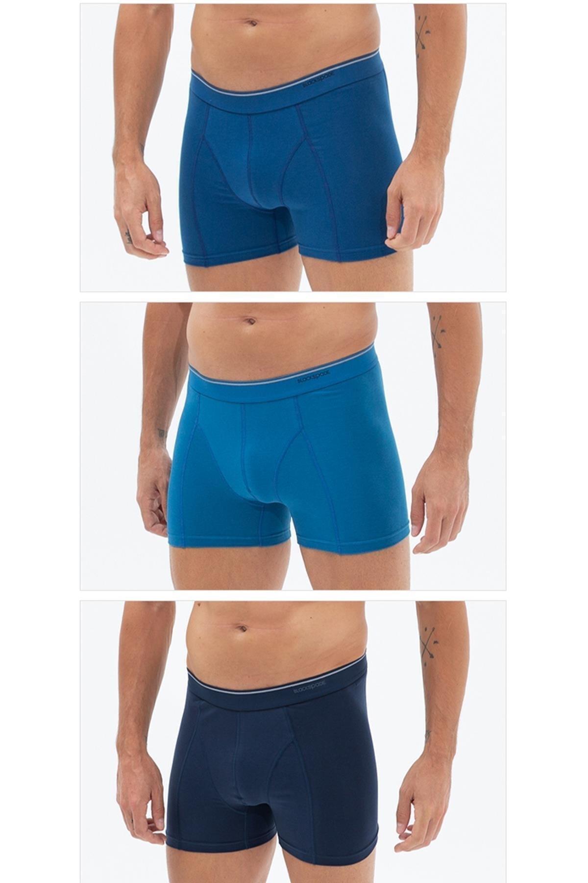 بلک اسپید بسته سه عددی شلوار بوکسور مردانه نخی لطیف ۹۶۷۰ - مشکی آنترا ملانژ آنتراسیت