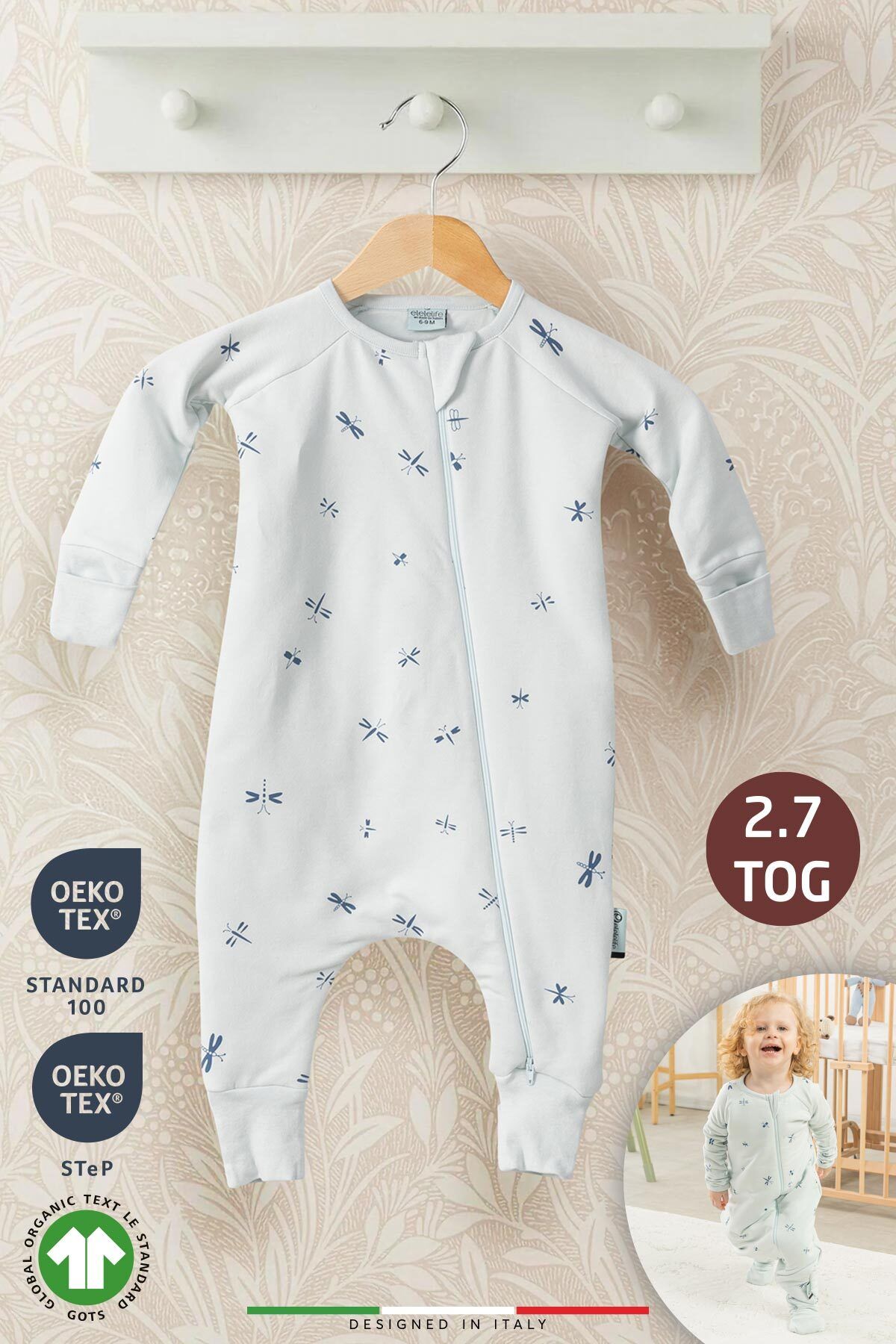 Elele EleleLife Мягкий детский спальный мешок 2,7 Tog Blue Sanno ELLFKSLKTLM