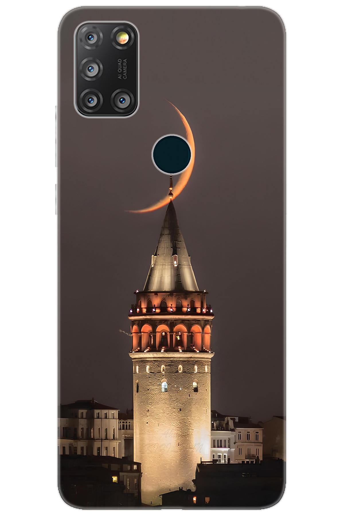 Alcatel 3X 2020 5061U Compatible Sheath Pattern Printed Silicone Galata Tower NGO:673 CP-cSoKSiw