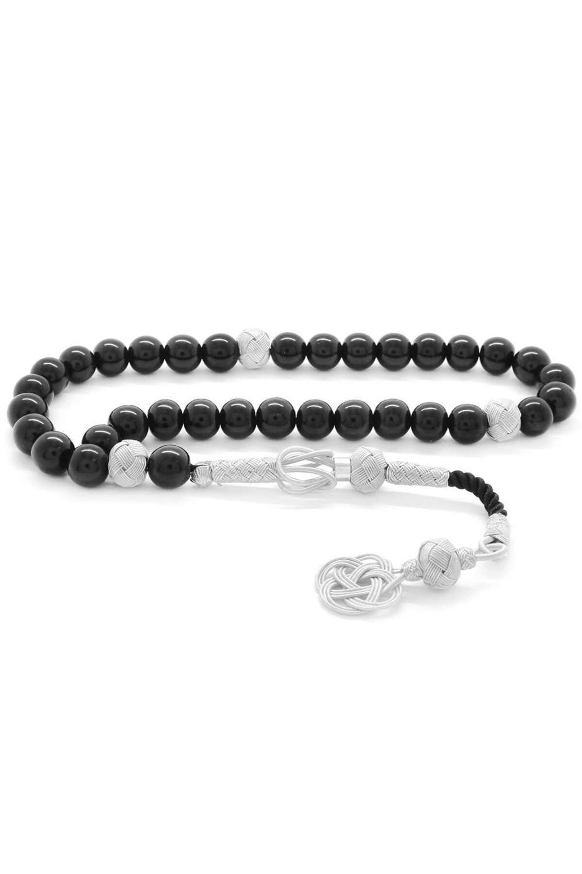 Tesbihane-1000 Sterling Silver Kazaz Tasseled Russian Oltu Rosary101000303 3