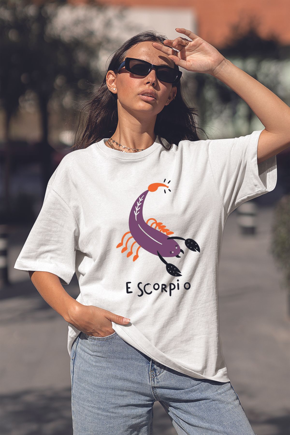 Serbella-TREND Tricou unisex oversize cu imprimeu Scorpion -065781-81347 3