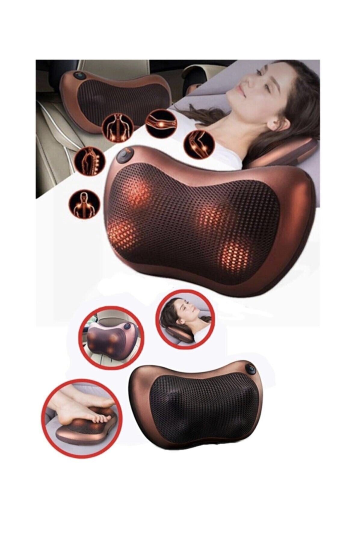 St Morritz Kahverengi Çift Motor Mega Kalite Masaj Yastığı Aleti Ovmalı Yoğurmalı Isıtmalı Boyun Bel Sırt Ayak