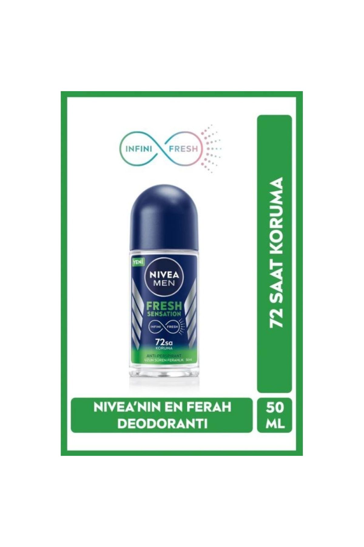 Шариковый дезодорант NIVEA Men Fresh Sensation, 50 мл, защита от пота, 72 часа, длительная свежесть YLD5051