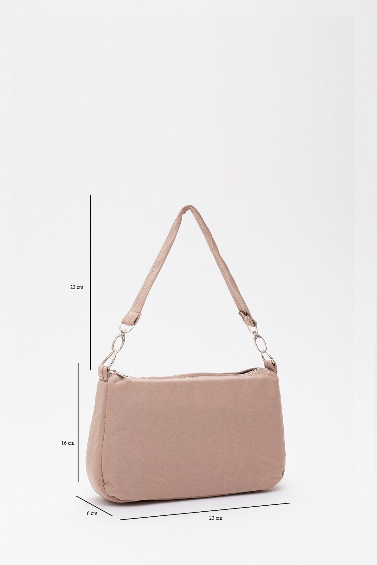 SHAKA-Mink U16 Daily Sports Canvas Fabric Baguette Women's Hand and Shoulder Bag L:23 E:16 W:7 2