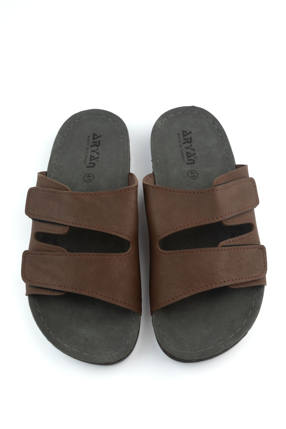 POLOMİA-Polomia Diablo Flexible Velcro Comfort Men's Daily Slippers 4