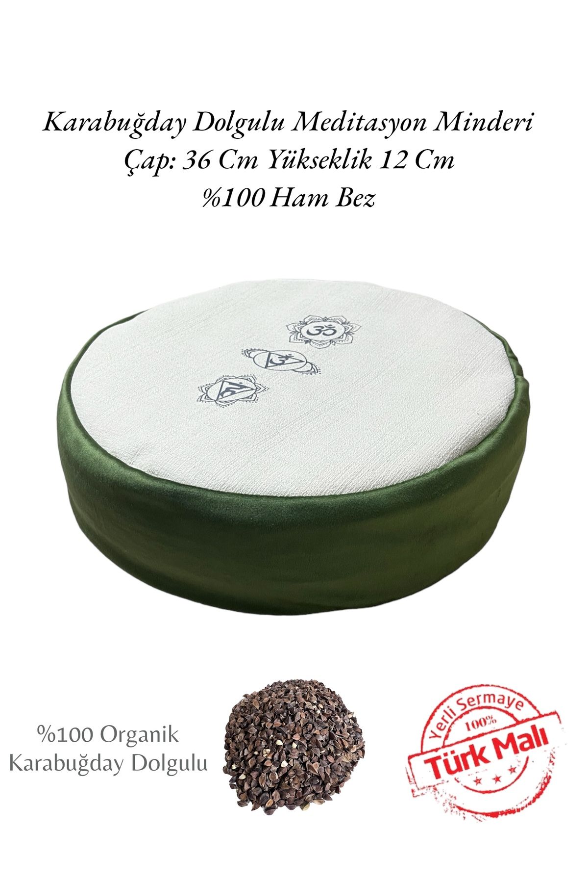 مت یوگا سبز کوسن مدیتیشن Zafu پر کردن گندم سیاه 100 ٪ پارچه خام طبیعی REMEGE