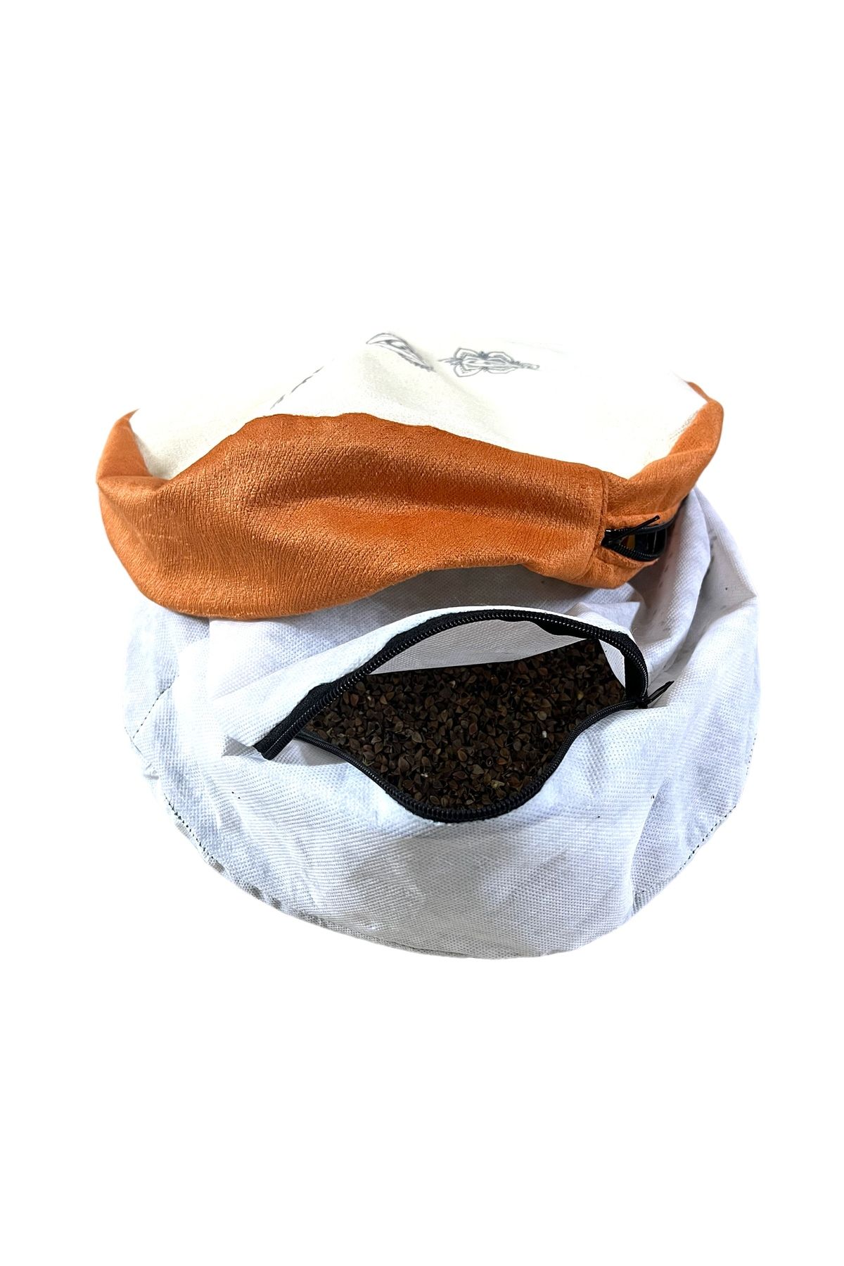 مت یوگا نارنجی کوسن مدیتیشن Zafu پر کردن گندم سیاه 100 ٪ پارچه خام طبیعی REMEGE