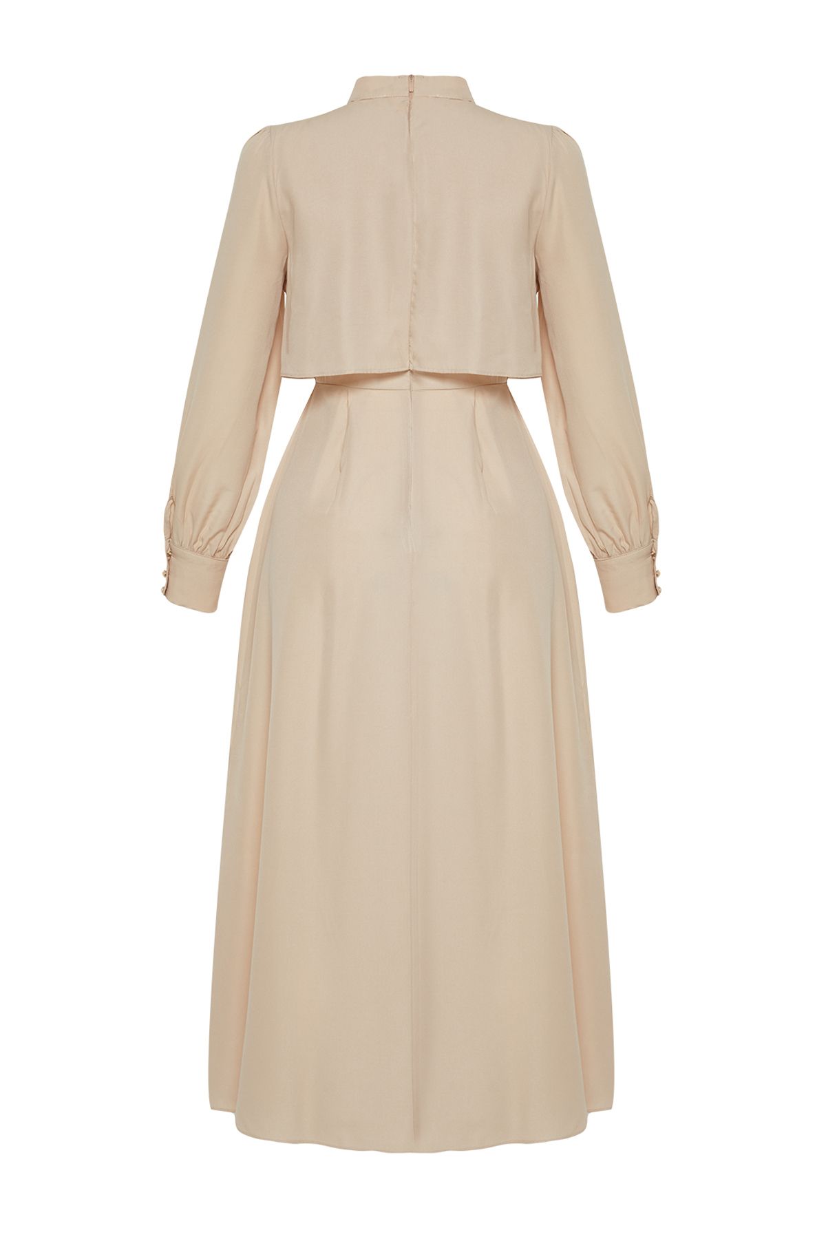 Trendyol Modest-Beiges, gewebtes Kleid mit Aller Piece-Details TCTSS24EB00190 8