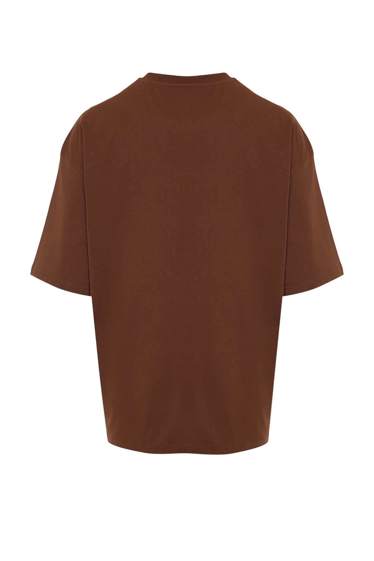 Trendyol Collection-Vyšívané hnědé oversize tričko s dinosaurem – TMNSS23TS00243 8