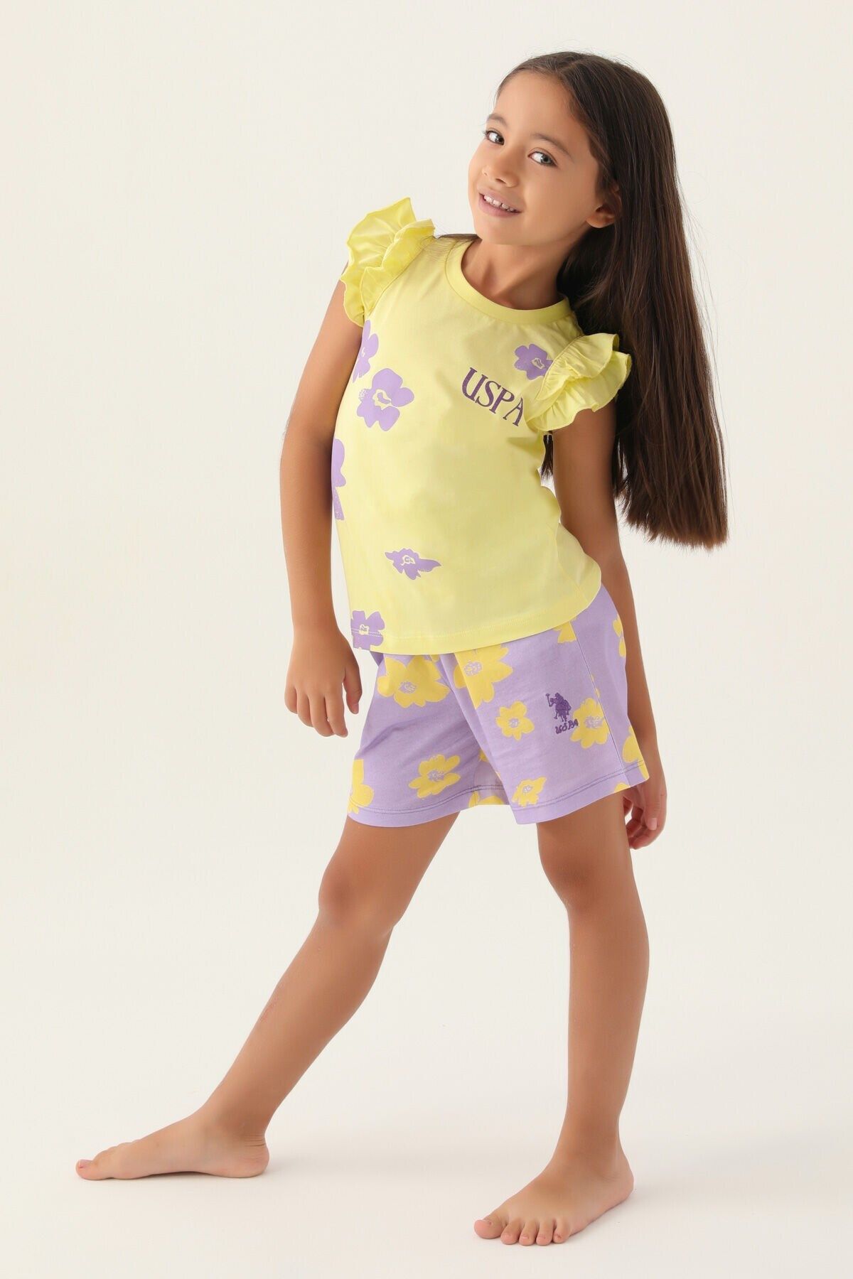 U.S. Polo Assn.-US Polo AssnLicensed Flowers, Girl, Shorts Set 3