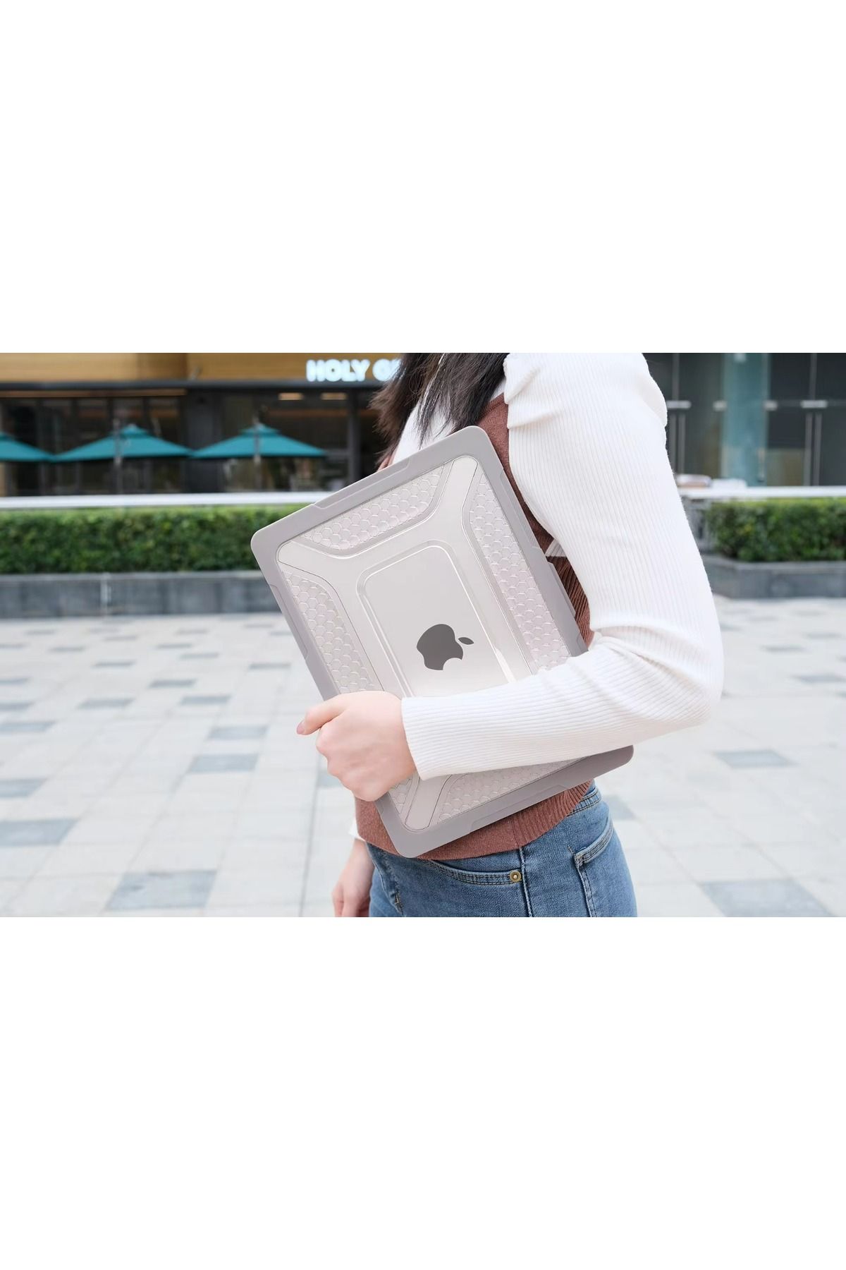 redmud teknoloji-Apple MacBook Air 13.6'' M3 2024 A3113 Serial Compatible with Stand Armor Feature Protected Macbook Case 5