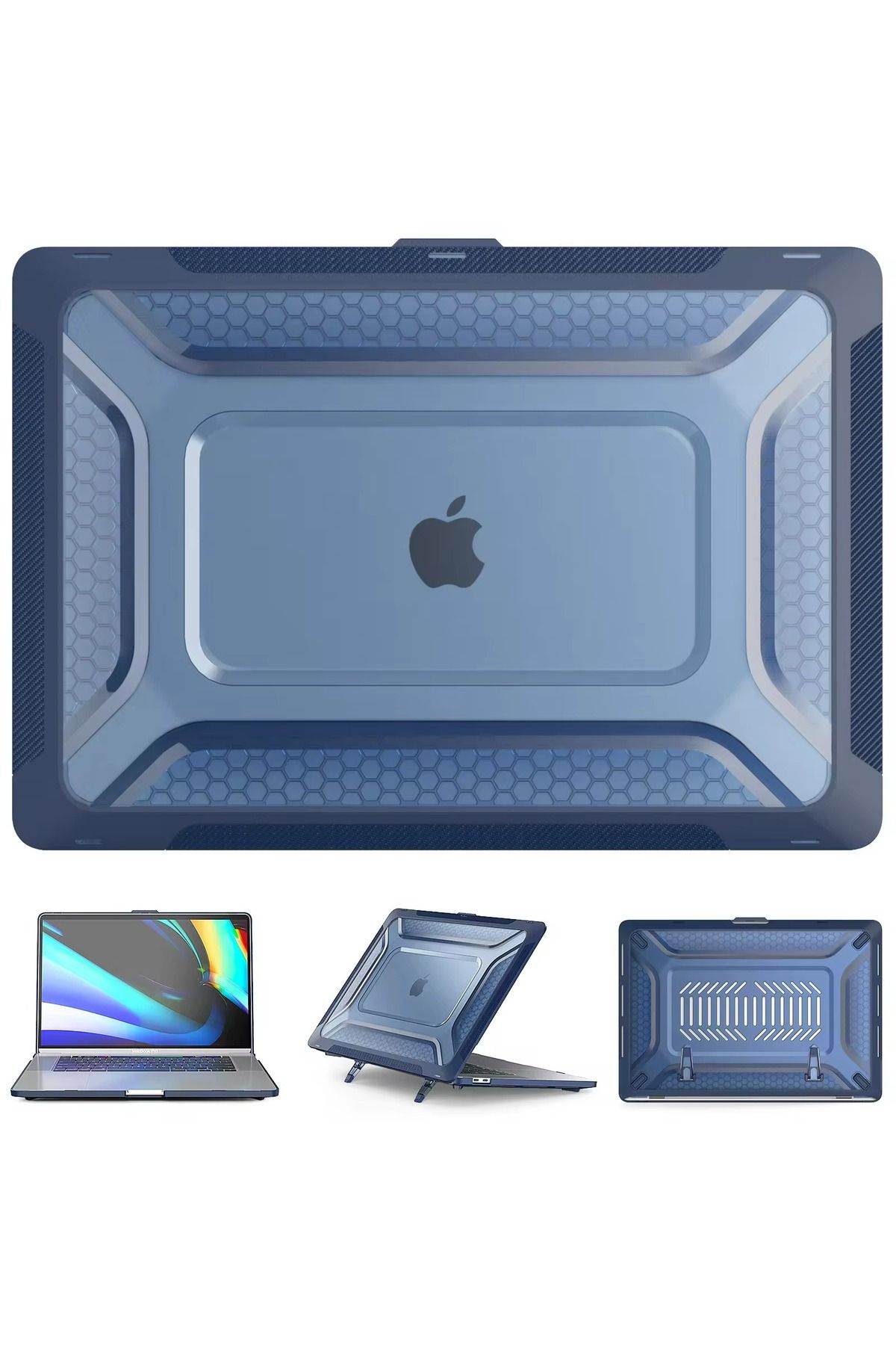 redmud teknoloji-Apple MacBook Air 13.6'' M3 2024 A3113 Serial Compatible with Stand Armor Feature Protected Macbook Case 3